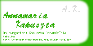 annamaria kapuszta business card